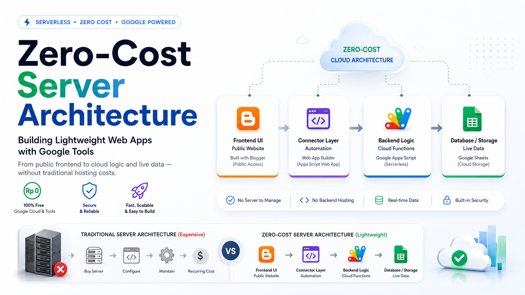 Zero-Cost Server Architecture: Building Lightweight Web Apps with Google Tools